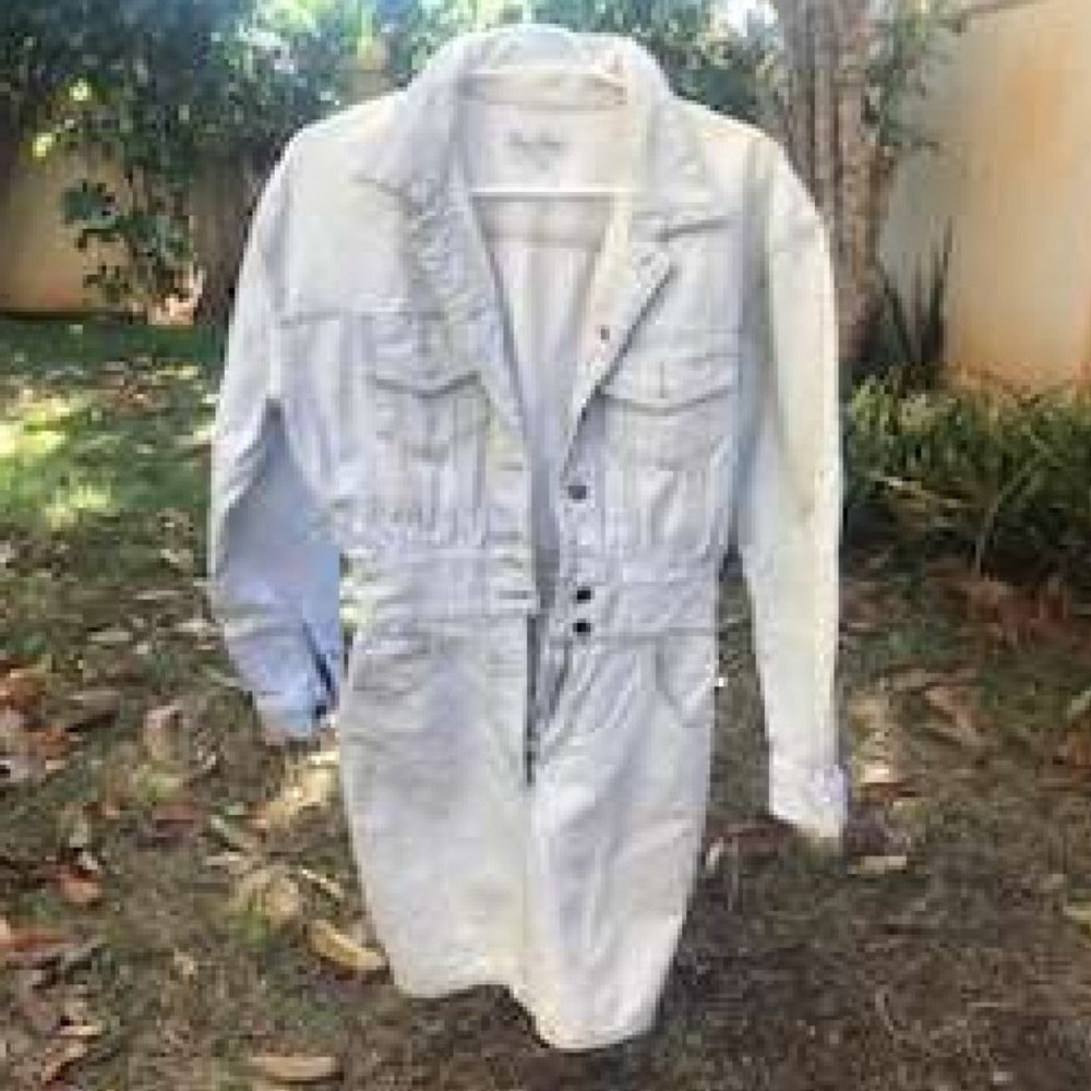 PARIS BLUES Retro 80's Denim Jacket / Skirt, size 7.
